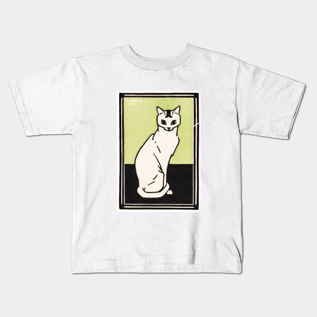 Sitting cat (1917) by Julie de Graag Kids T-Shirt by dailycreativo